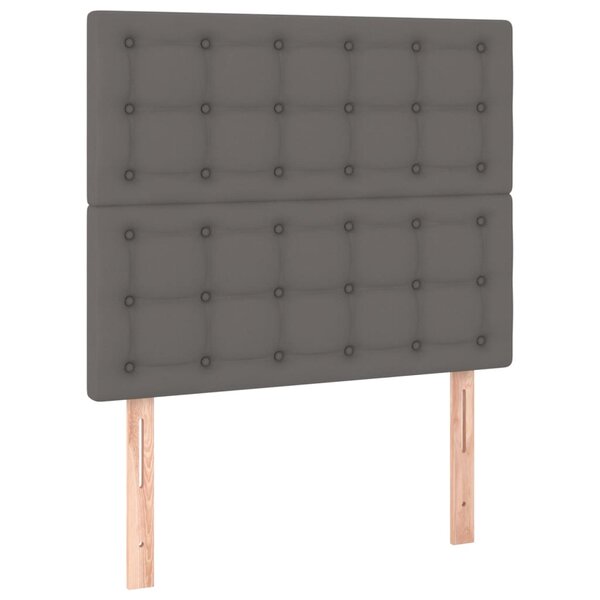 vidaXL Têtes de lit 2 Pièces Gris 90x5x78/88 cm Similicuir