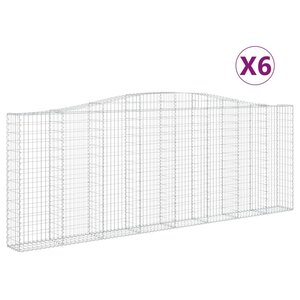 vidaXL Paniers à gabions arqués 6 Pièces 400x30x140/160 cm Fer galvanisé