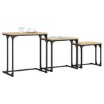 vidaXL Tables basses gigognes 3 Pièces chêne sonoma bois d'ingénierie