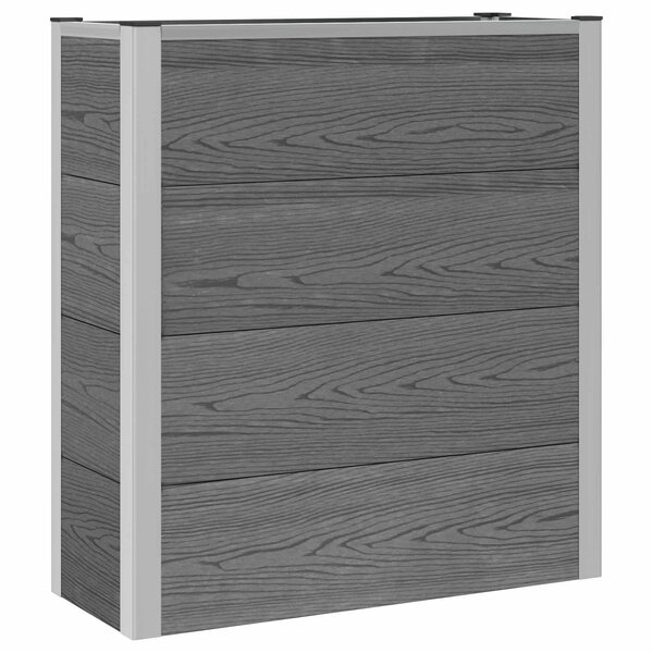 vidaXL Jardinière surélevée Gris 75 x 30 x 22 cm WPC et Aluminium
