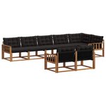 vidaXL Ensemble de canapés d'extérieur 8 pc Naturel et Noir
