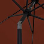 vidaXL Parasol de jardin et lumières LED mât en aluminium terre cuite