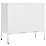 vidaXL Buffet Blanc 75x35x70 cm Acier et verre trempé