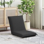 vidaXL Fauteuil de sol ajustable Gris foncé Tissu en laine de mouton