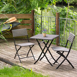 Tectake Salon de jardin TREVI 2 personnes - marron naturel