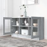 vidaXL Armoire à vitrine Sonoma gris 120x30 5x70 cm Bois d'ingénierie