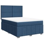vidaXL Sommier à lattes de lit avec matelas Bleu 140x190 cm Tissu