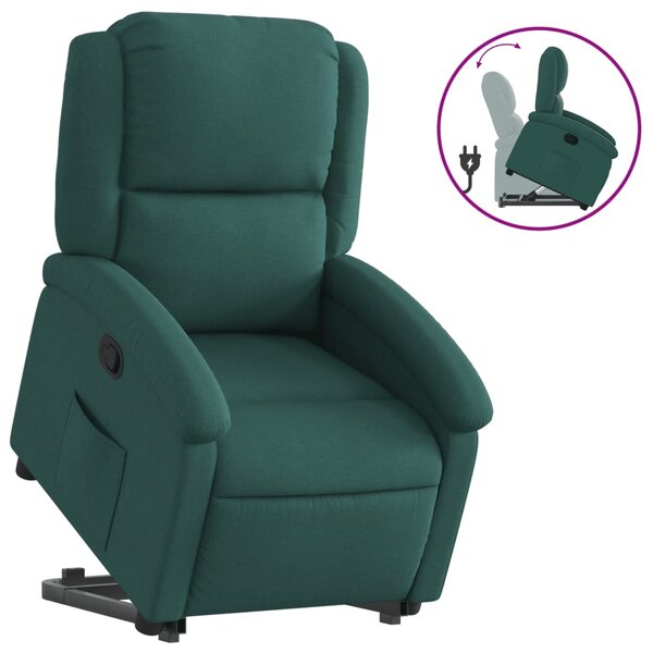 vidaXL Fauteuil inclinable vert foncé tissu