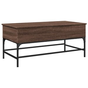 vidaXL Table basse chêne marron 100x50x45cm bois d'ingénierie et métal