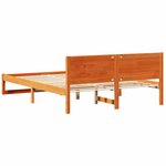 vidaXL Cadre de lit avec tête de lit Brun cire 160 x 200 cm Pin massif