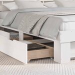 vidaXL Cadre de lit avec tête de lit Blanc 200 x 200 cm Pin massif