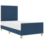 vidaXL Cadre de lit avec tête de lit Bleu 90 x 200 cm tissu