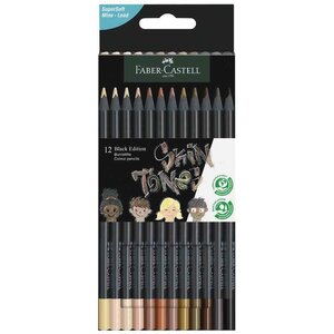 Etui de 12 Crayons de Couleur Triangulaire Black Edition Ton Chair FABER-CASTELL