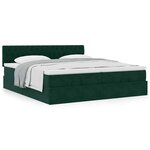 VidaXL Cadre de lit ottoman avec matelas vert foncé 180x200cm velours