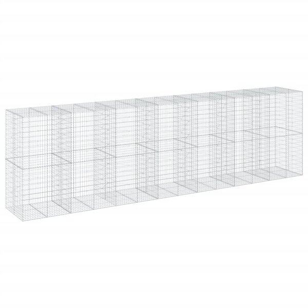 vidaXL Panier gabion avec couvercle 700x100x200 cm fer galvanisé