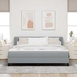 vidaXL Lit à ressorts avec matelas Gris clair 180 x 200 cm tissu