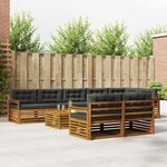 vidaXL Ensemble de canapés d'extérieur 9 Pièces Naturel et Anthracite