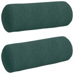 vidaXL Coussins d'accent 2 Pièces Vert foncé Ø 25 x 70 cm