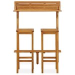 vidaXL Ensemble de bar de balcon 3 Pièces Bois d'acacia solide