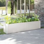 vidaXL Jardinière Blanc 200x50x50 cm Bois de pin solide