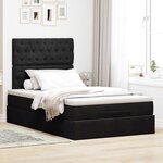 vidaXL Cadre de lit ottoman avec matelas noir 120x190 cm velours