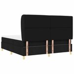 vidaXL Lit à ressorts avec matelas gris foncé 90x190 cm Noir tissu