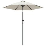 vidaXL Parasol Blanc sable 200x224 cm Aluminium