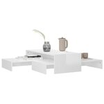 vidaXL Ensemble de tables basses gigognes blanc brillant