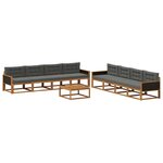 vidaXL Ensemble de canapés d'extérieur 9 Pièces Naturel et Anthracite