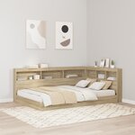 vidaXL Lit bibliothèque chêne Sonoma 120x200 cm en bois d'ingénierie