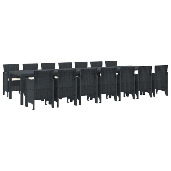 vidaXL Ensemble de salle à manger pour jardin 15 Pièces Anthracite