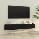 vidaXL Meubles TV muraux 2 Pièces noir 100x30x30 cm bois d'ingénierie