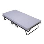 Lit d'appoint pliant 17 lattes 90 x 190 cm + Matelas mousse 10 cm
