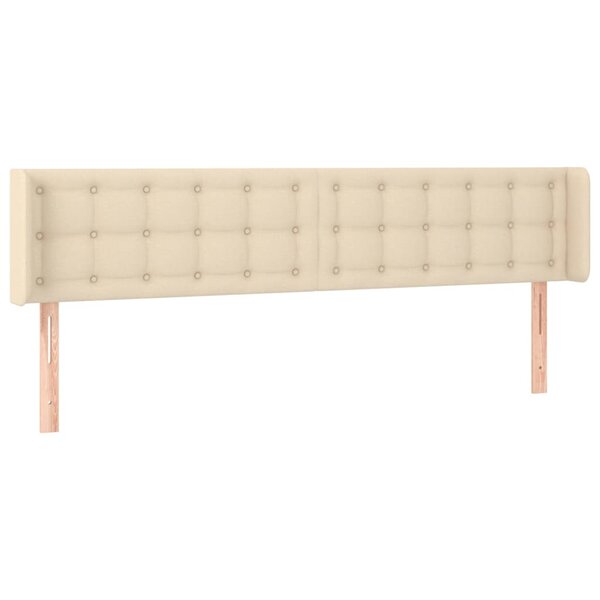 vidaXL Tête de lit avec oreilles Crème 203x16x78/88 cm Tissu