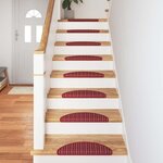 vidaXL Tapis d'escalier auto-adhésifs 15 Pièces Rouge 56 x 17 x 3 cm