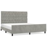 vidaXL Cadre de lit avec tête de lit Gris clair 180x200 cm Velours