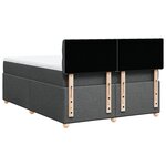 vidaXL Sommier à lattes de lit avec matelas Gris foncé 140x190cm Tissu