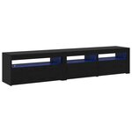 Coffres TV vidaXL 2 Pièces avec lumières LED en bois d'ingénierie noir chêne