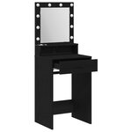 Coiffeuse vidaXL avec des lumières LED en chêne noir 50x41x135 cm