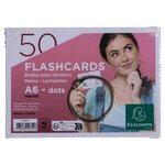 Paquet De 50 Flashcards Sous Film + Anneau - Bristol Dots Perforé - Format A6 - Blanc - Exacompta