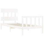 vidaXL Cadre de lit sans matelas blanc 100x200 cm bois de pin massif