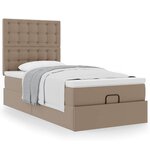 VidaXL Lit ottoman et matelas cappuccino 100x200cm similicuir