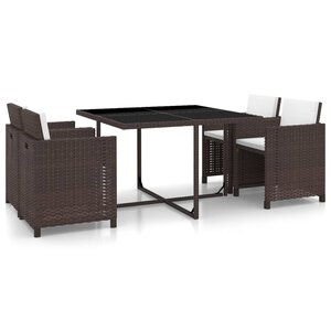 vidaXL Ensemble à manger d'extérieur 5Pièces avec coussins Résine tressée