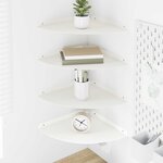 vidaXL Étagère flottante avec étagère 4 Pièces Blanc 30 x 30 x 2 cm