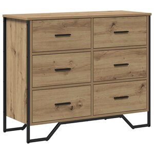 vidaXL Commode avec tiroir 2 Pièces Chêne artisanal 91 x 35 5 x 74 5 cm