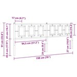 vidaXL Tête de lit de remplacement métal noir 193 cm