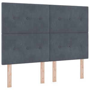 vidaXL Tête de lit LED avec bandes LED Gris 144 cm Velours