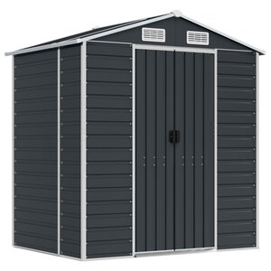 vidaXL Abri de jardin anthracite 191x130x198 cm acier galvanisé
