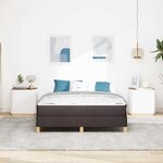 vidaXL Lit à ressorts avec matelas Marron foncé 140 x 190 cm tissu