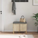 vidaXL Banc d'entrée avec coussin Chêne Sonoma 60 x 38 x 46 cm
